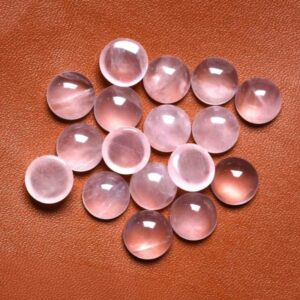 25 Pcs 12mm AAA Wholesale Rose Quartz Round Cabochon Gemstones | 12mm AAA Natural Rose Quartz 12mm Round Lot | # Gems For Big Jewellers