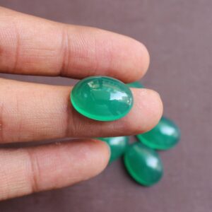 10 Pcs AAA+ Green Onyx 6x8mm Oval Cabochons | AAA+ Green Onyx Oval Cabochons Lot |