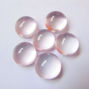 10 Pcs AAA+ Quality Rose Quartz 10mm Round Cabochon Gemstones |