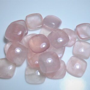 2 Pcs Pair AAA Quality Rose Quartz 10mm Cushion Cabochon Gemstones |