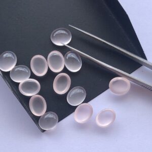 10 Pcs AAA+ Quality Rose Quartz 10x12mm Oval Cabochon Gemstones |