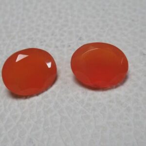 2 Pcs Pair 10x12mm AAA+ Quality Carnelian Oval Faceted Gemstones | AAA+ Quality Natural Carnelian 10x12mm Oval Gemstones Faceted Lot |