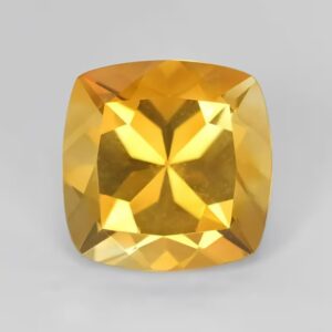 1 Pc AAA+ Quality Natural Citrine 10mm Cushion Faceted Gemstones |