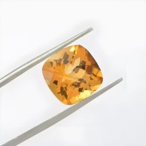 2 Pcs Pair AAA+ Quality Natural Citrine 8mm Cushion Faceted Gemstones |