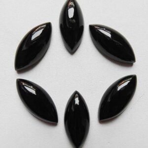 50 Pcs AAA+ Black Onyx 5x10mm Marquise Cabochon Gemstones | AAA+ Quality Natural Black Onyx Marquise Cabs # Gems For Big Jewelers |