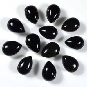 10 Pcs 4x6mm AAA+ Best Top Quality Natural Black Onyx Pears Gemstones Cabochons | AAA+ Top Quality 4x6mm Black Onyx Pears Cabochons lot |