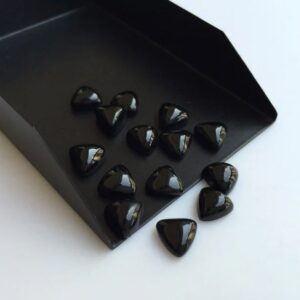 5 Pcs 5mm AAA+ Top Quality Natural Black Onyx Trillion Cabochons | AAA+ Top Quality 5mm Black Onyx Trillion Cabochons Lot |