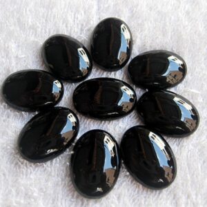 5 Pcs Top AAA+ Top Quality 4x6mm-13x18mm Black Onyx Oval Cabochon Gemstones | AAA+ Top Quality Natural Black Onyx Oval Cabochons Lot |