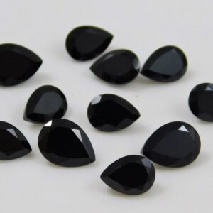 1 Pc AAA+ Best Top Quality Natural Black Onyx 10x14mm Pears Faceted Gemstones | AAA+ Top Quality 10x14mm Black Onyx Pears Faceted |