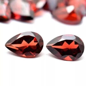 2 Pcs AAA+ Quality 6x8mm Natural Garnet Pear Faceted Gemstone |